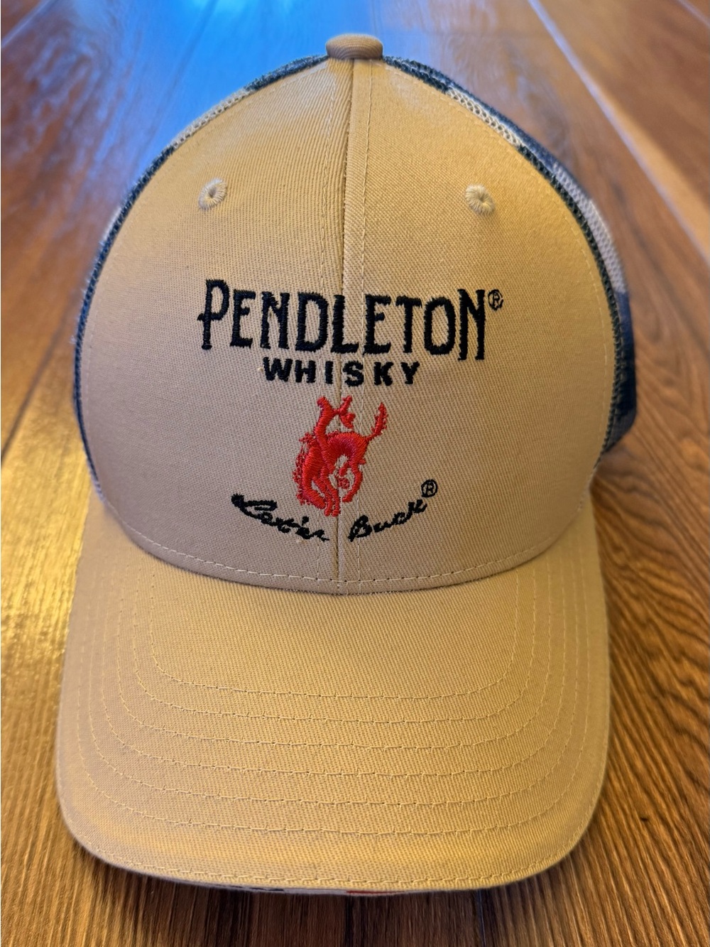 Pendleton Tan Trucker Hat with Red Emblem